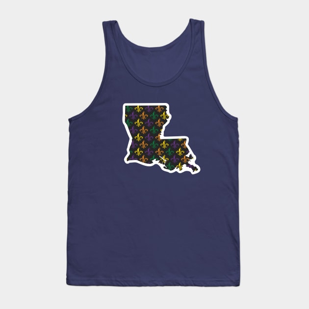 New Orleans Louisiana Mardis Gras Fleur de Lis Pattern Tank Top by sentinelsupplyco